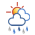 Cloudy with light rain