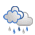 Overcast with light rain